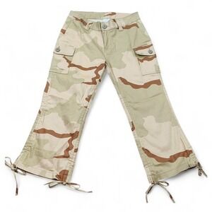 Rothco Capri Pants Women's Size‎ 5/6 Cargo Retro Camo Y2K Desert Camouflage NWOT